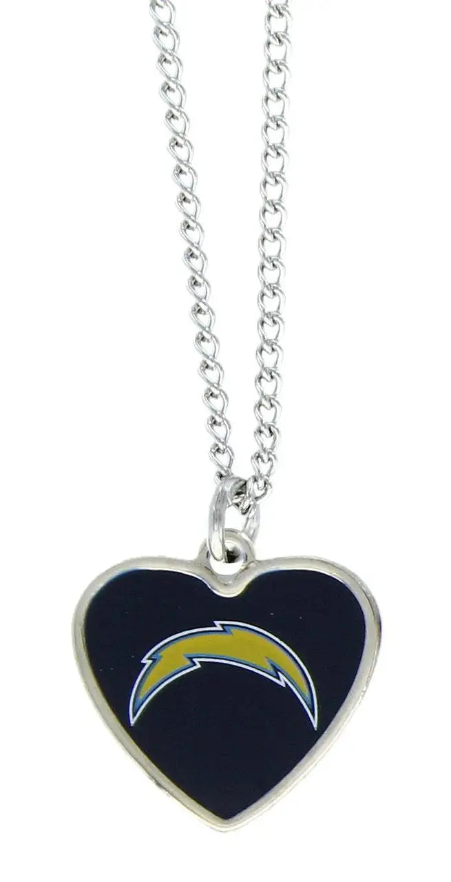 Heart-shaped logo heart pendant featuring the Los Angeles Chargers’ team logo