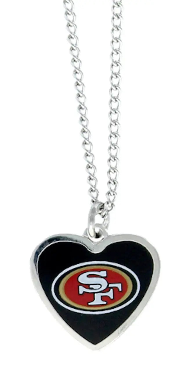 Heart-shaped logo heart pendant featuring San Francisco 49ers color logo design