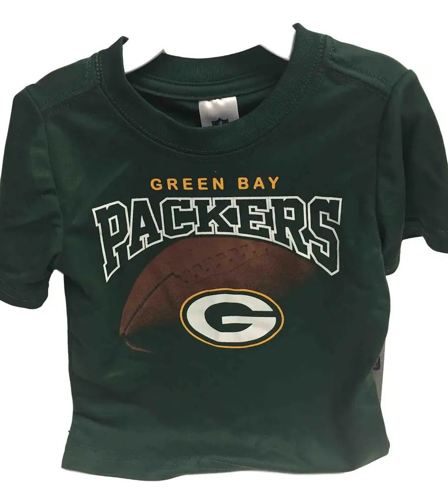 Green Bay Packers NFL Kids Short Sleeve Football Logo Tee featuring team logo and graphic