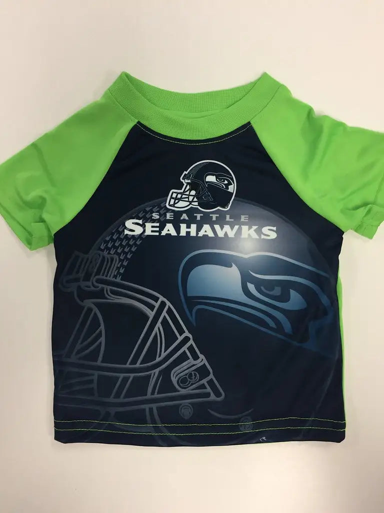 NFL Kids Short Sleeve Helmet Tee T-Shirt Seattle Seahawks with team logos and colors