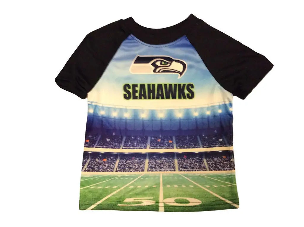 Seahawks NFL Kids Stadium Tee with stadium field design for young fans