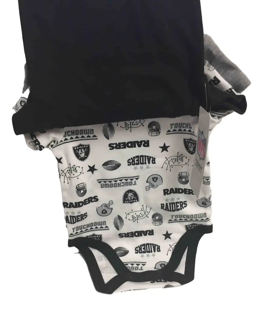 Baby onesie featuring Las Vegas Raiders logos in NFL Las Vegas design