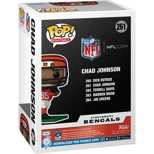 Funko Pop NFL Legends Bengals Chad Johnson Figure #261 in collector box display