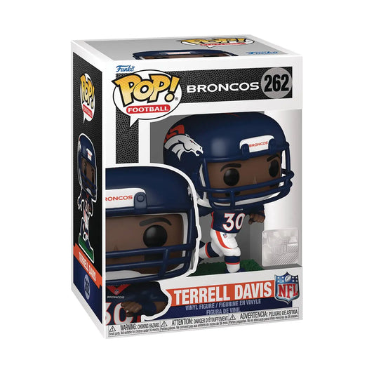 Funko Pop NFL Legends Terrell Davis figure in Denver Broncos uniform and helmet