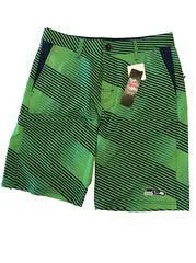 Green and black patterned NFL Mens Diagonal Stripe Walking Shorts Seattle Seahawks with tag