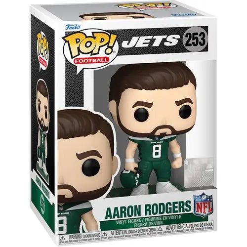 Aaron Rodgers Funko Pop NFL Jets figure #253 wearing green jersey with number 8