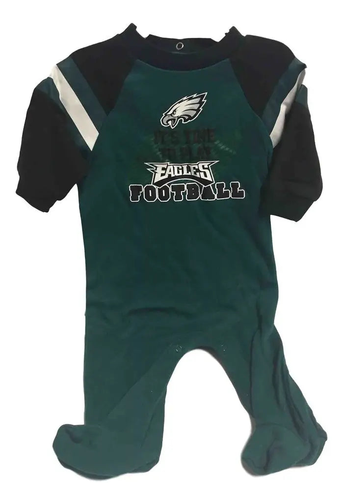 NFL Philadelphia Eagles infant football onesie in green and black, perfect for fans