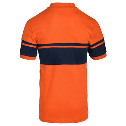 Orange cotton stripe polo with navy blue stripe for Denver Broncos team apparel