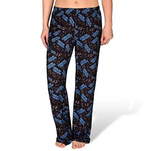 Patterned pajama pants with blue and black abstract design for NFL Womens Repeat Polyester Print