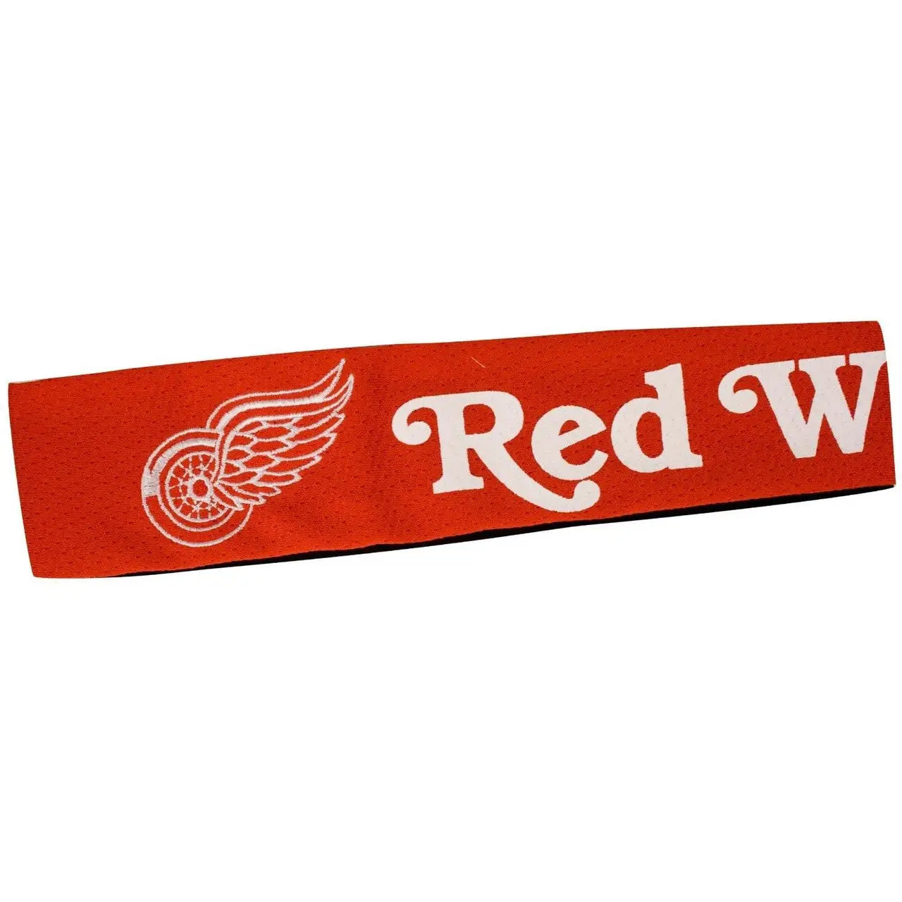 Red head band featuring Detroit Red Wings logo and partial text Red W for fans