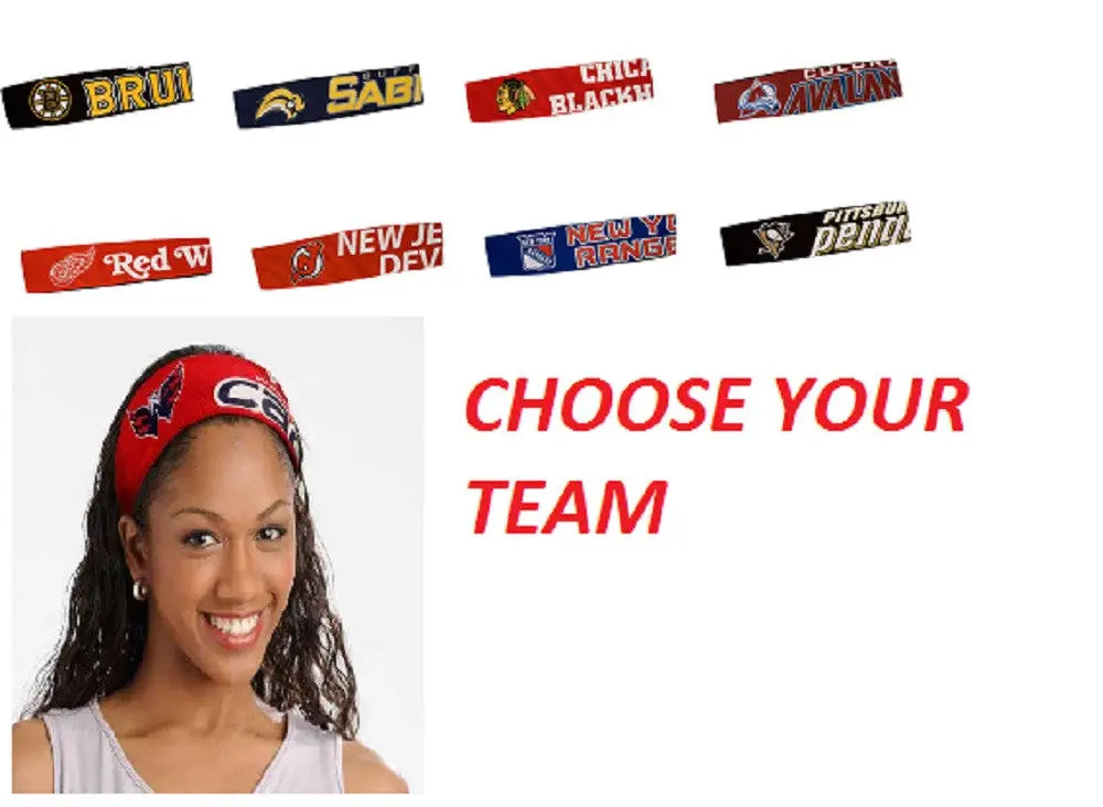 Colorful NHL Jersey Head Bands for fans to choose their favorite team