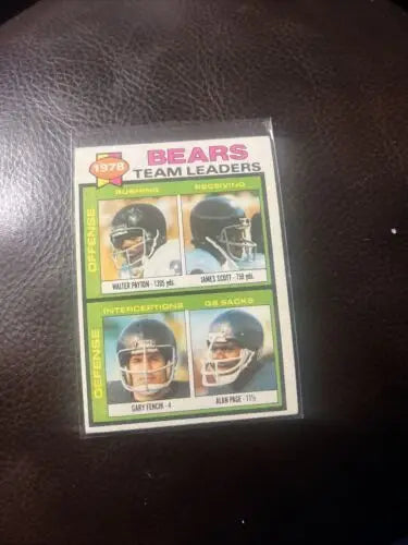 1979 Topps Chicago Bears Team Leaders trading card featuring Walter Payton #132