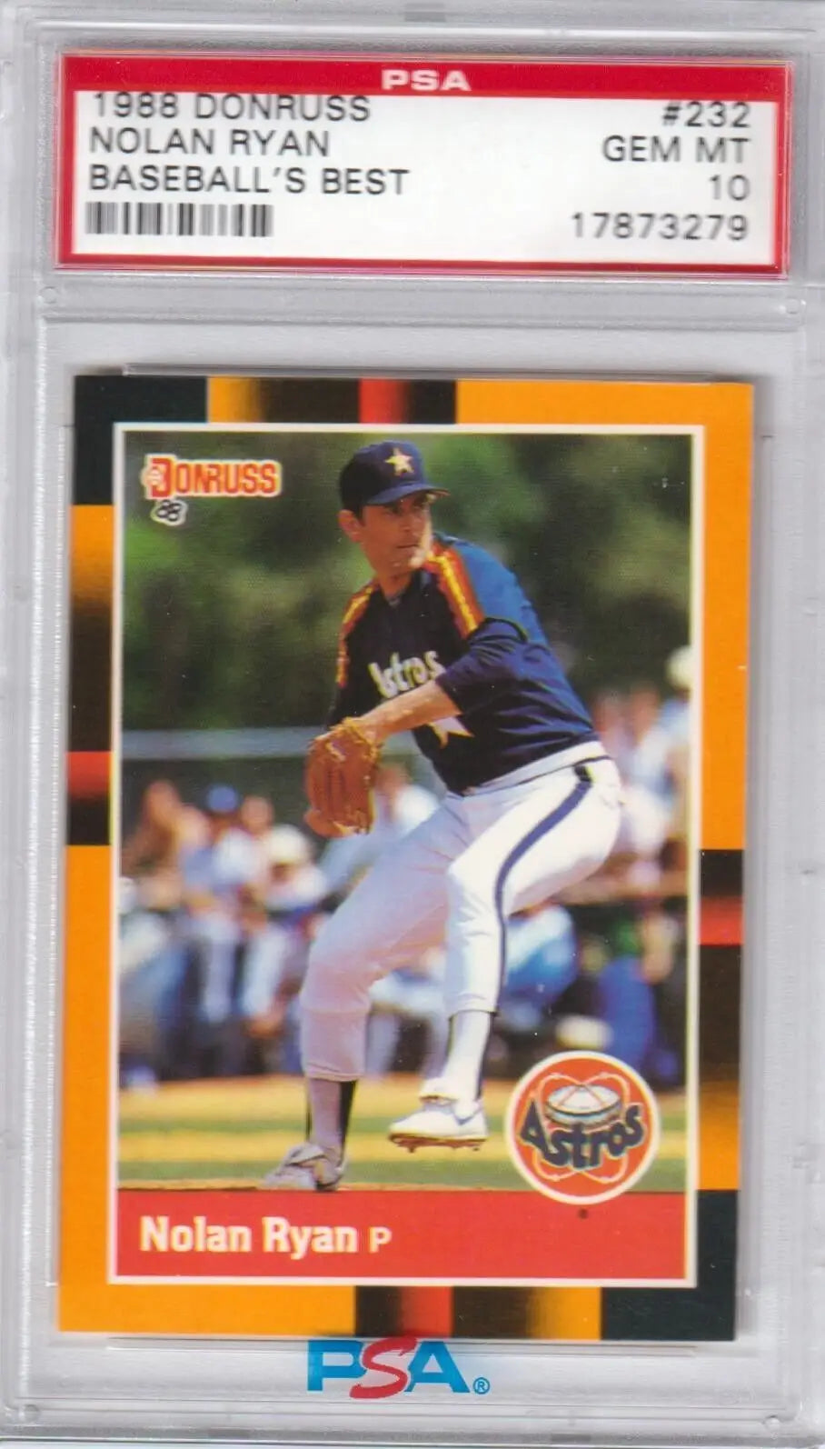 PSA-graded 1988 Donruss Nolan Ryan baseball card, perfect for single cards collectors