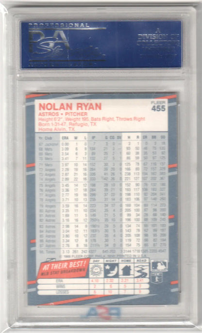 Graded Nolan Ryan 1988 Fleer Glossy baseball card PSA 10 GEM MINT from Columbia Hobby