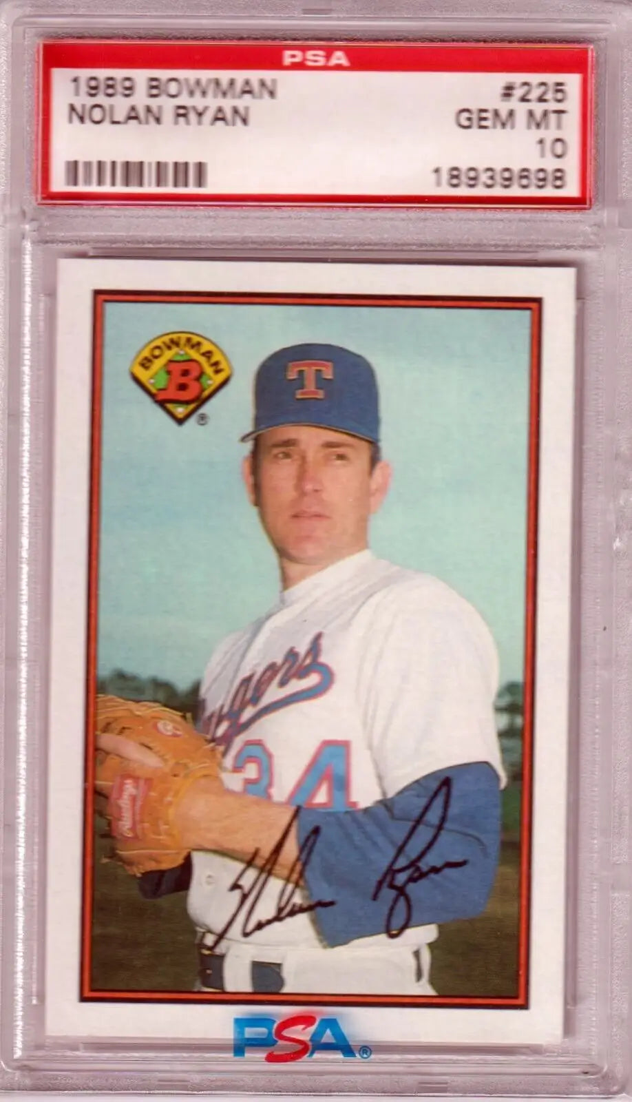 PSA-graded 1989 Bowman Nolan Ryan #225 Texas Rangers card available at Columbia Hobby