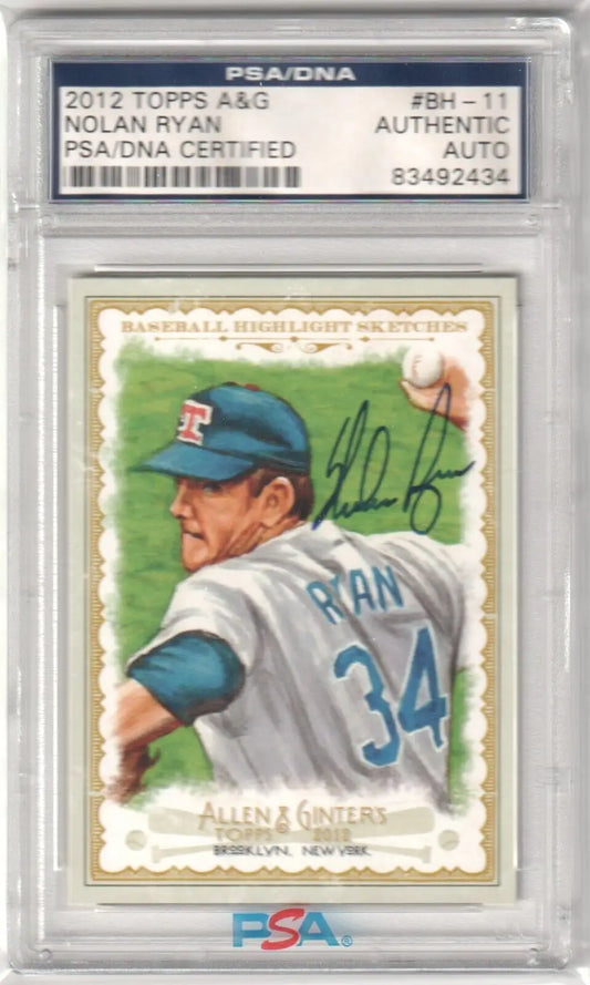 PSA-graded autographed Nolan Ryan 2012 Topps Allen & Ginter baseball card for sale