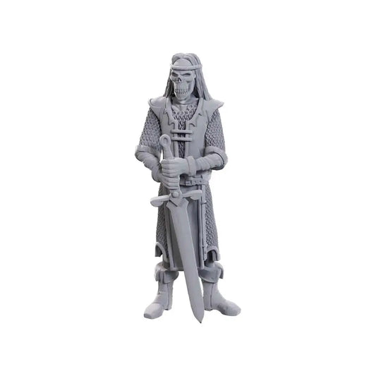 Gray statue of a medieval knight with sword from Nolzur’s Marvelous Miniatures 50th Anniversary