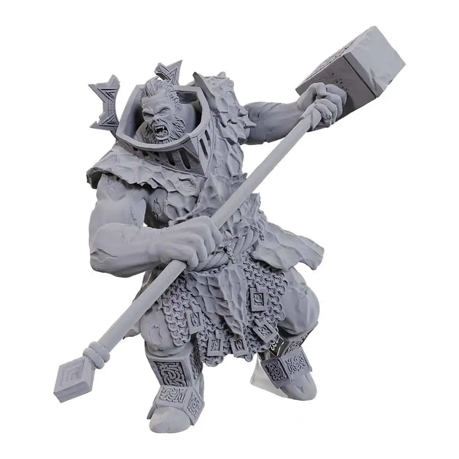 Gray unpainted warrior panda miniature for Dungeons & Dragons from Nolzur’s Marvelous Miniatures