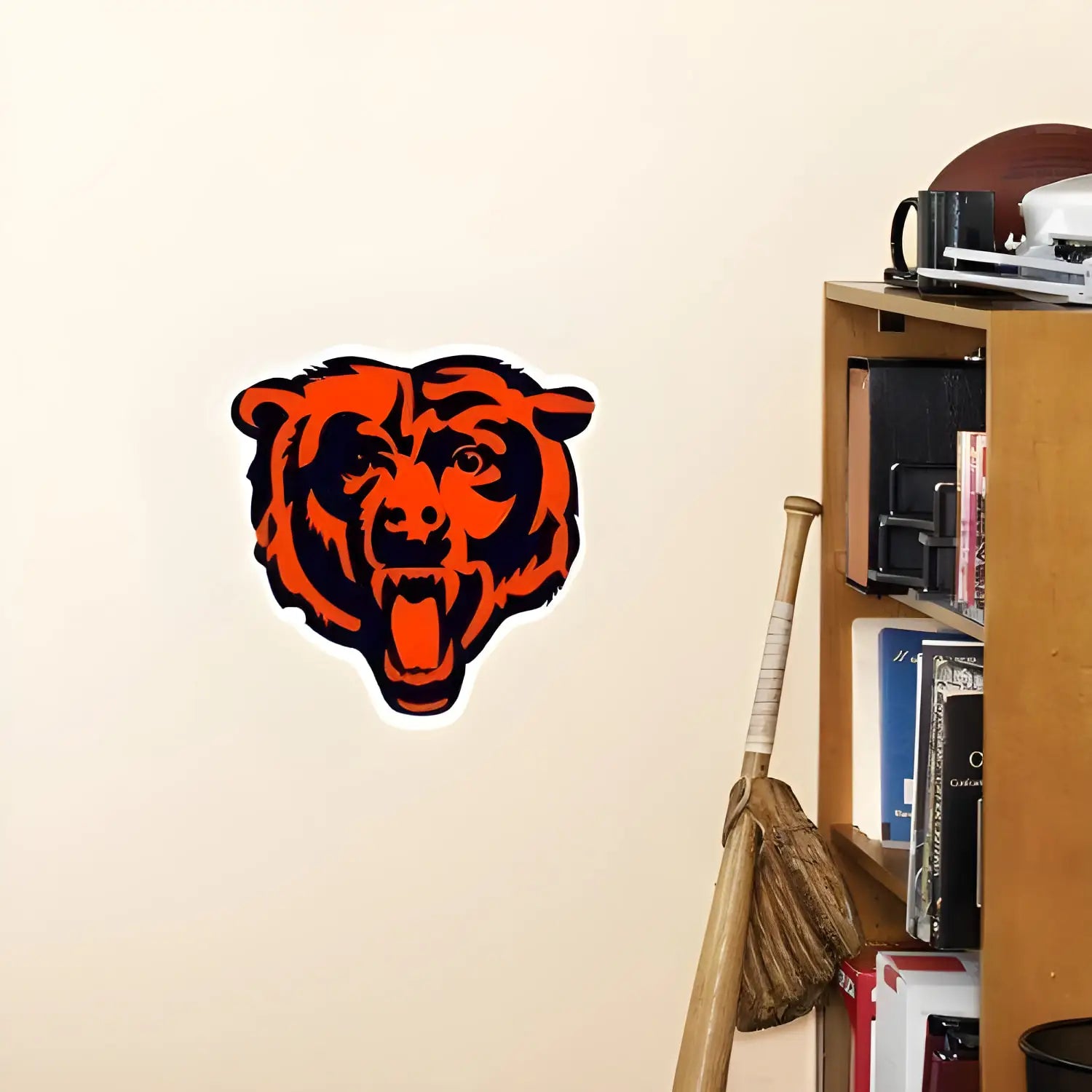 Orange and black roaring bear logo for NFL Fatheads wall stickers and trading cards