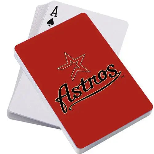 Official MLB Diamond Plate Playing Cards showcasing Ace of Spades and Astros logo card