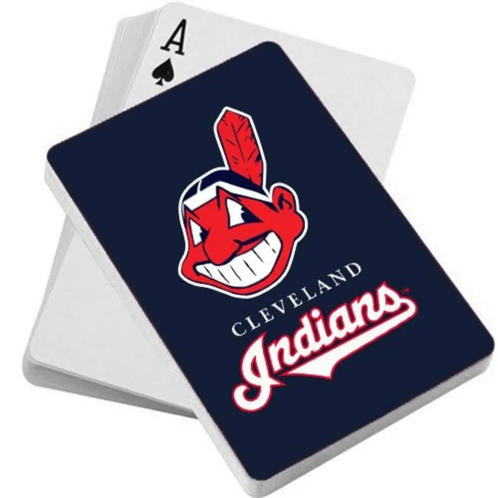 Cleveland Indians logo on Official MLB playing cards for baseball fans