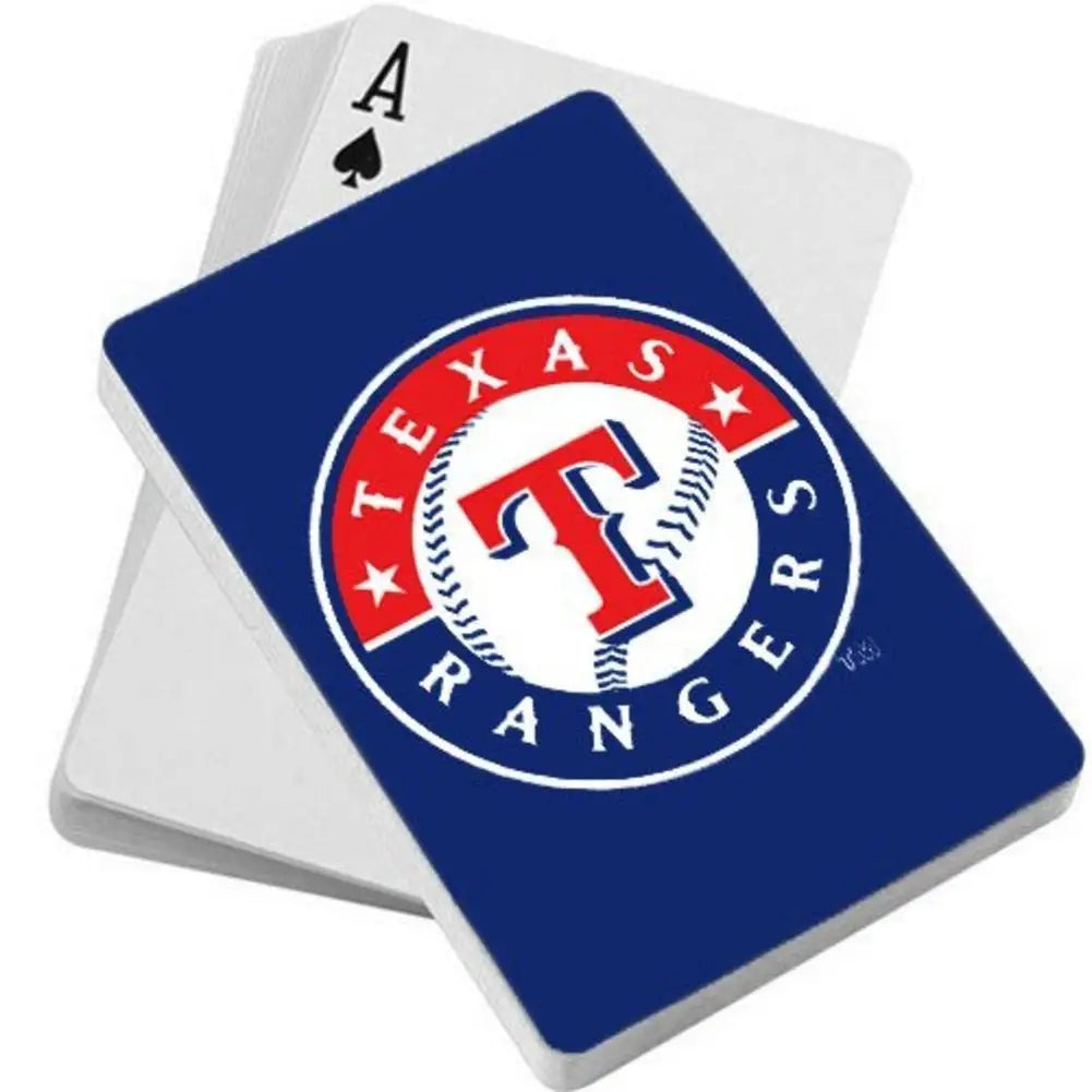 Texas Rangers logo on MLB playing cards from Official MLB Diamond Plate collection