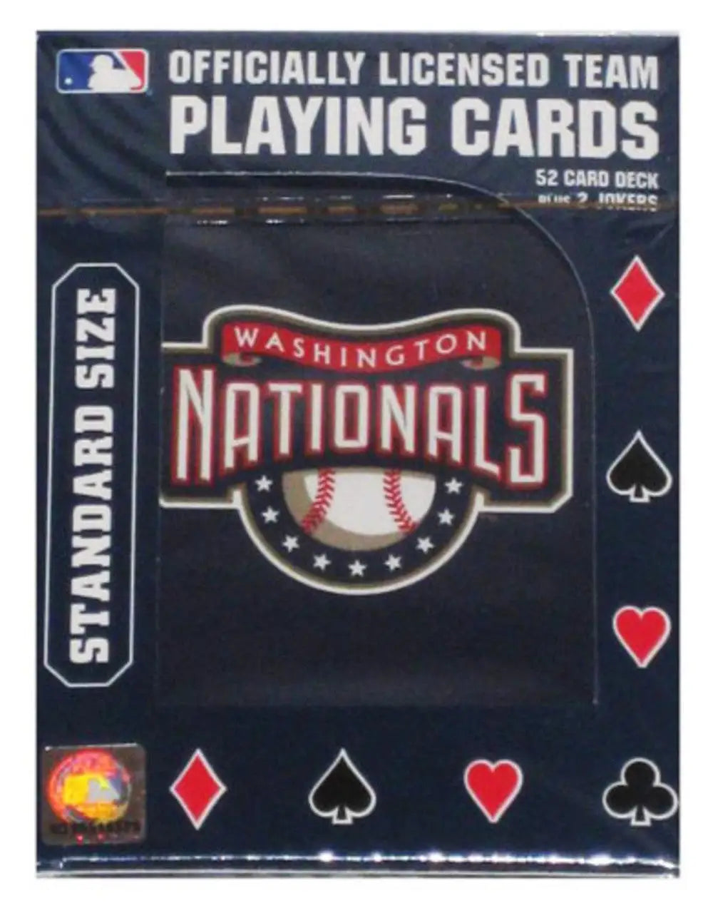 Pack of officially licensed Washington Nationals MLB playing cards for baseball fans