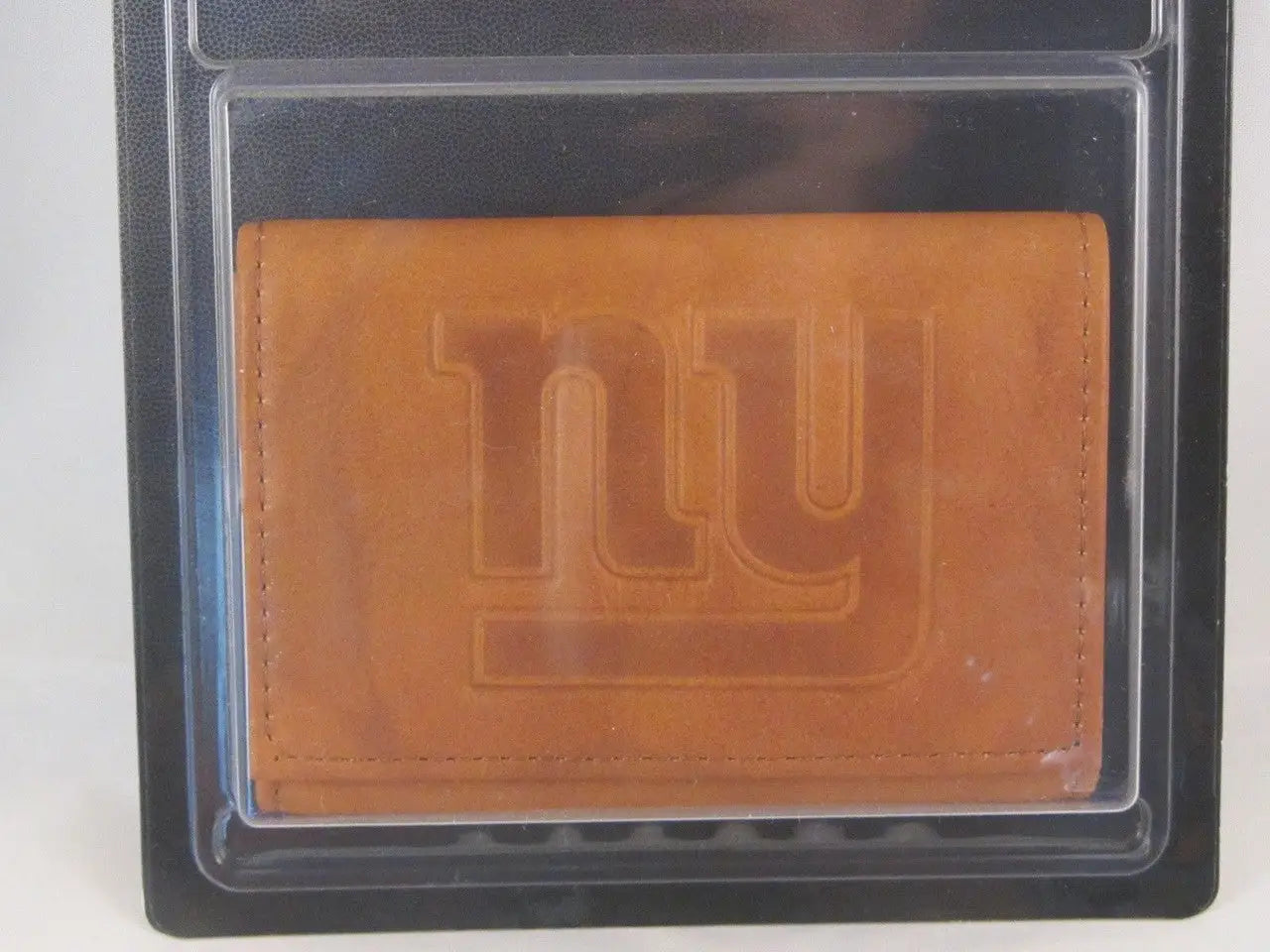 Orange NFL embossed leather soap bar with NY Giants logo for official wallet products