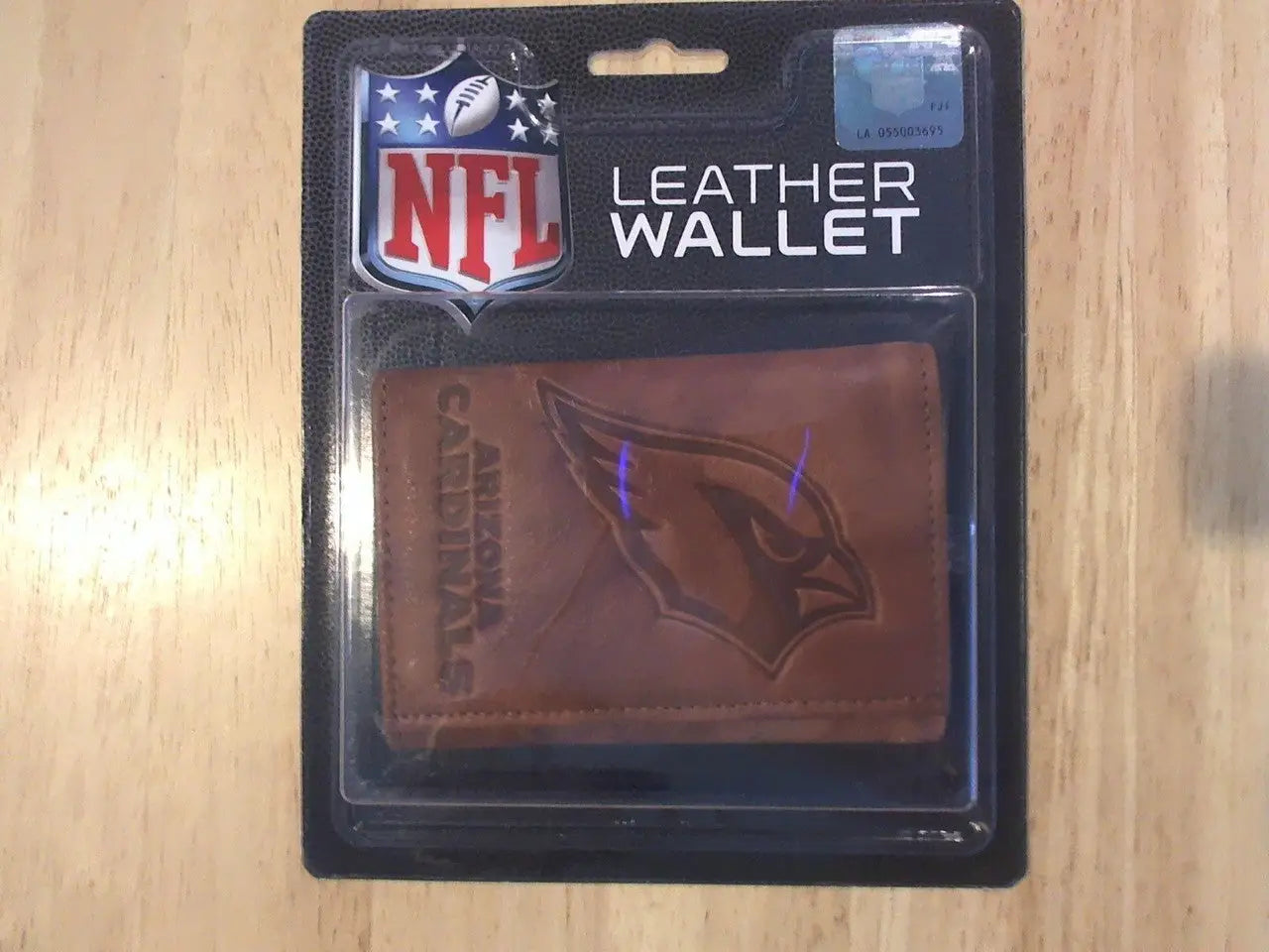 NFL Embossed Leather Wallet featuring Arizona Cardinals logo in Trifold design