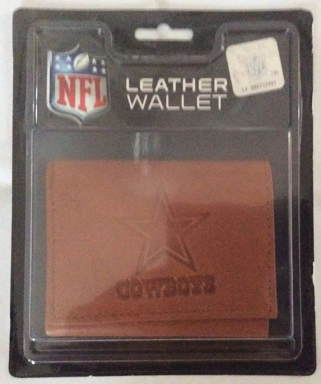 Brown NFL Embossed Leather Wallet with Dallas Cowboys Star Logo TriFold Design