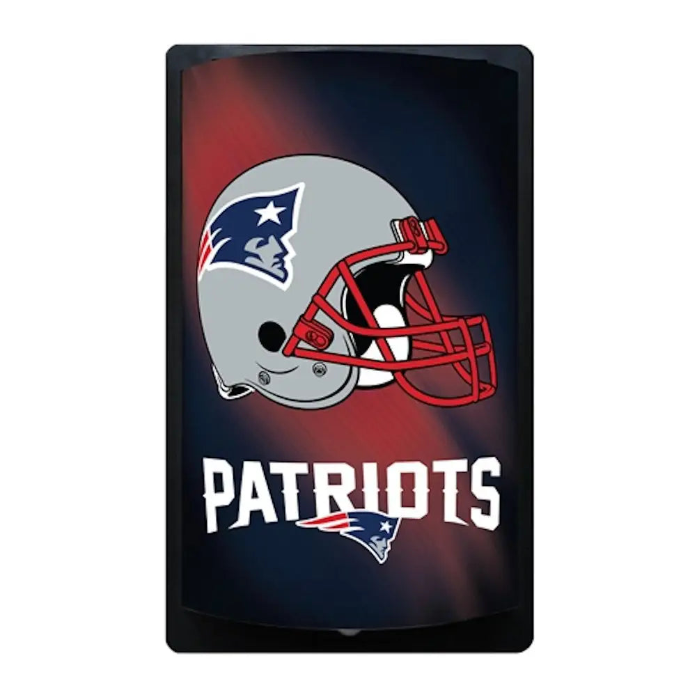 New England Patriots football helmet in Official NFL Motiglow backlit sign for fans