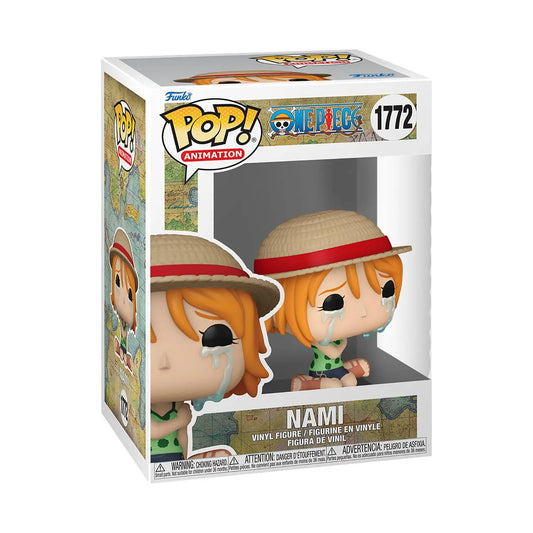 One Piece Nami Crying Funko Pop! Vinyl Figure #1772 in a red hat collectible