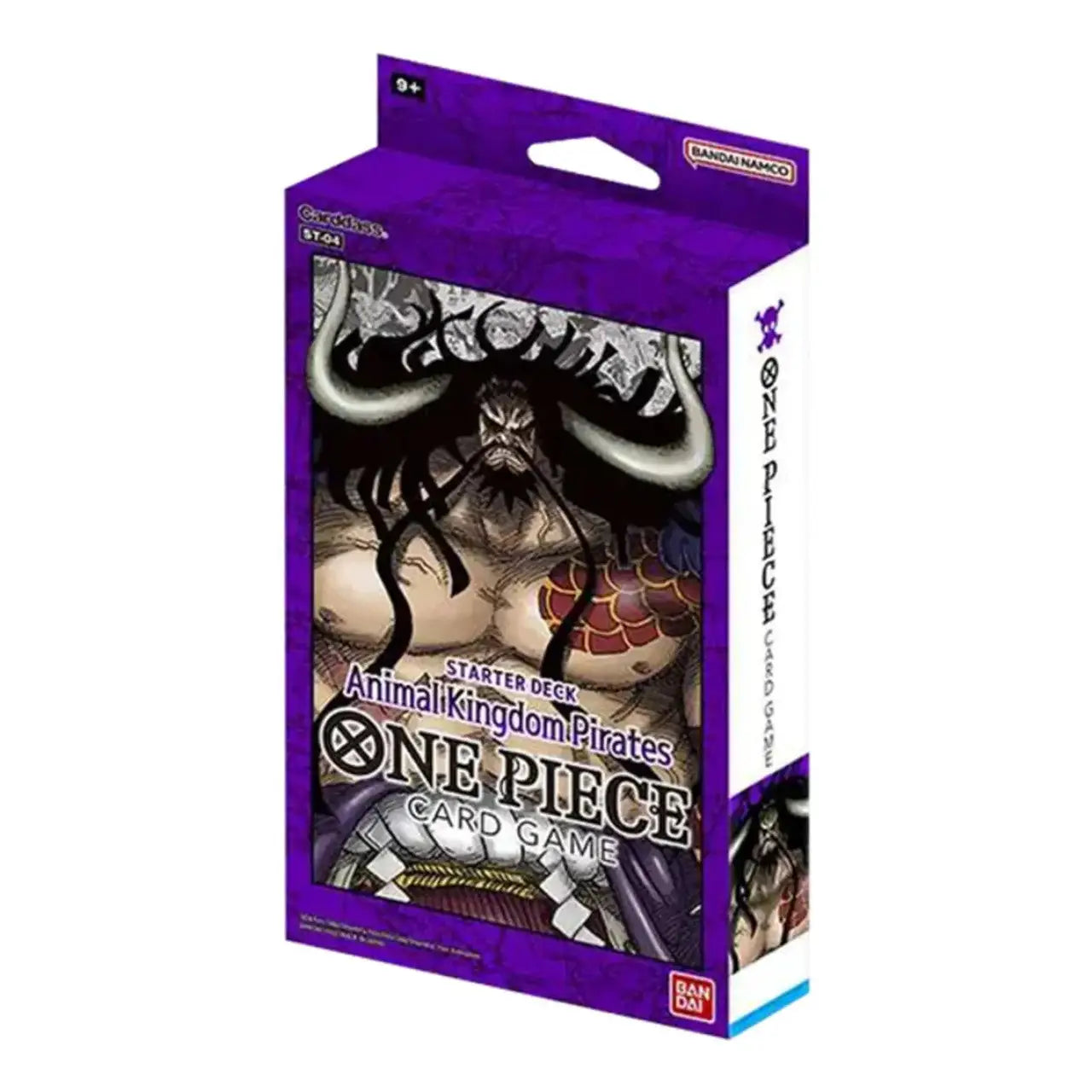 One Piece TCG Animal Kingdom Pirates Starter Deck box with purple packaging for trading cards