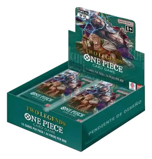 One Piece TCG Two Legends Booster Box showcasing trading cards for collectors