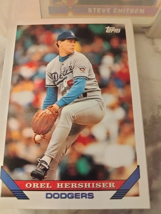 Orel Hershiser 1993 Topps Baseball Card 255 Los Angeles Dodgers collectible item