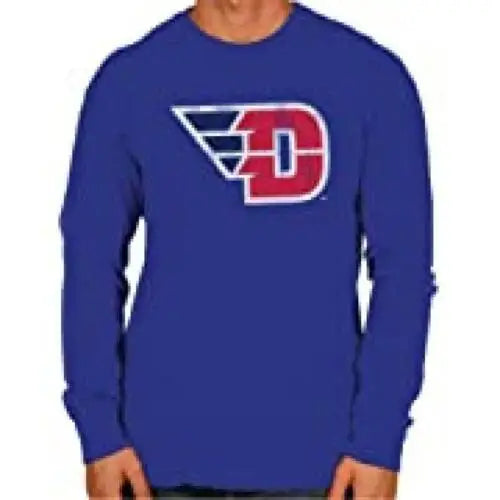 Blue long-sleeved shirt with winged D logo from Original Retro Brand NCAA Mens collection