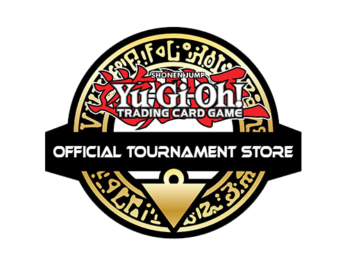 Official Yu-Gi-Oh! Trading Card Game Tournament Store logo with gold and red accents