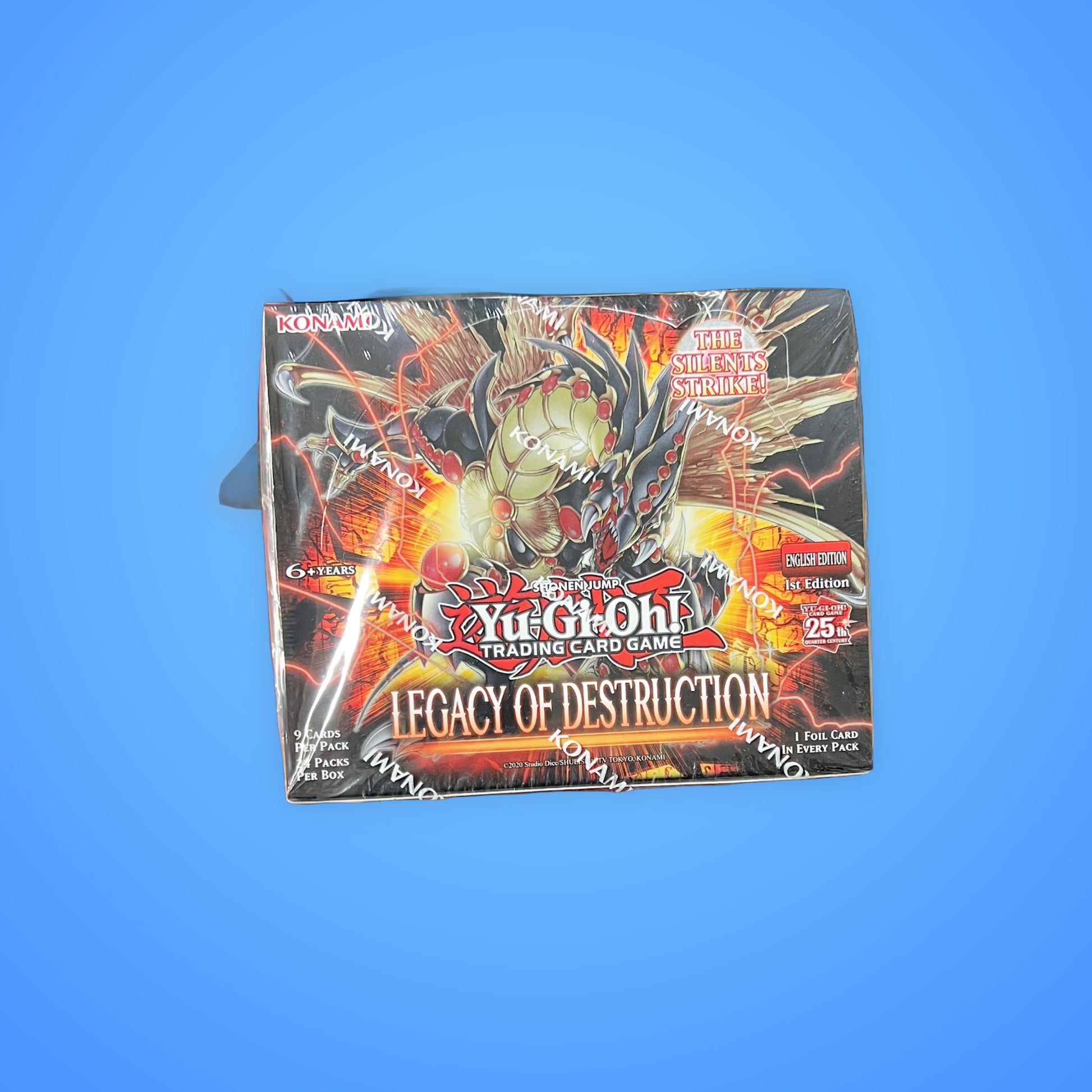 Yu-Gi-Oh! Trading Card Game Legacy of Destruction booster box with dragon artwork