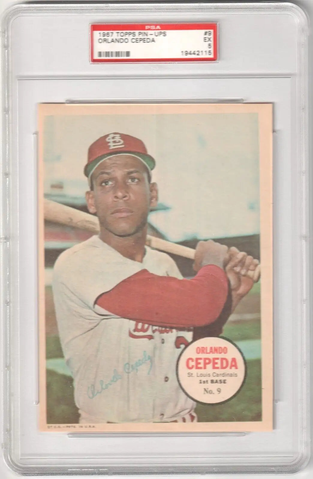 PSA-graded vintage St. Louis Cardinals Orlando Cepeda 1967 Topps Pin-Ups single card