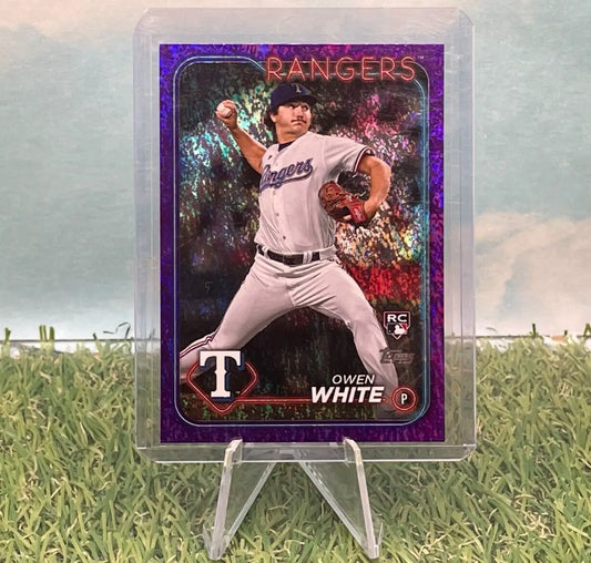 Owen White 2024 Topps Series 1 Purple Foil baseball card Texas Rangers RC Rookies