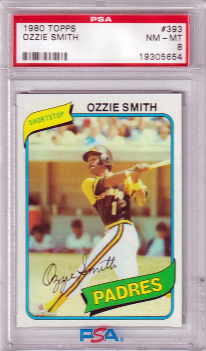 PSA-graded Ozzie Smith 1980 Topps #393 baseball card for sale at Columbia Hobby