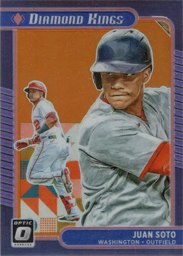 Juan Soto baseball trading card from Panini Donruss Optic 2021 Diamond Kings series