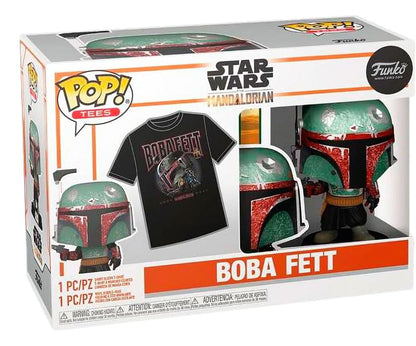 Funko Pop Tees Star Wars Boba Fett T-Shirt and Vinyl Figure Set box set display