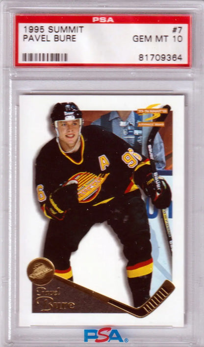 PSA 10 Gem Mint Pavel Bure 1995 Summit hockey card, Vancouver Canucks, Columbia Hobby