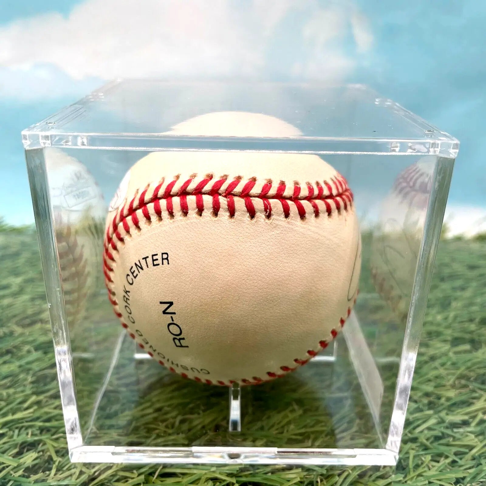 Pete Rose Signed Baseball in a clear display case showcasing JSA Authentic Autograph