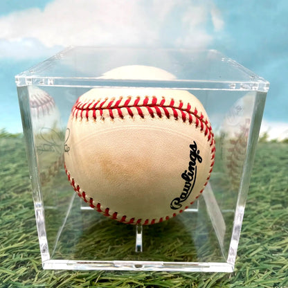 Pete Rose Signed Baseball in a clear display case with JSA Authentic Autograph