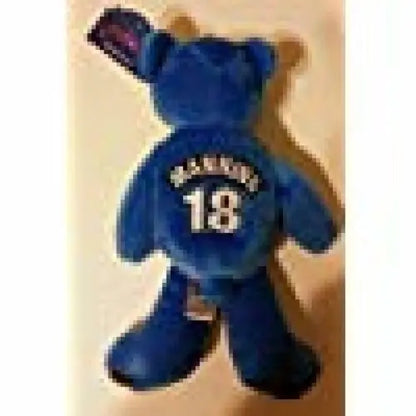 Blue teddy bear with 18 on back from PEYTON MANNING original gloss collectibles