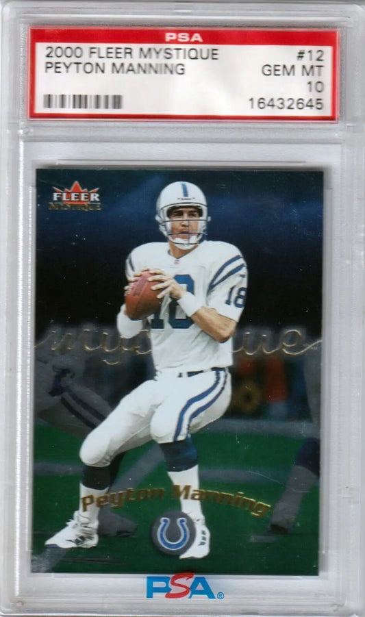 PSA 10 GEM MINT Peyton Manning 2000 Fleer Mystique football card - Colts single cards, free shipping