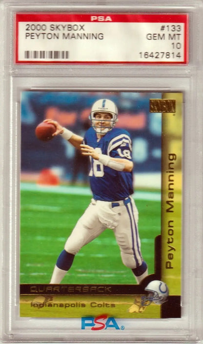 PSA-graded 2000 Skybox Peyton Manning football card Colts quarterback gem mint single cards