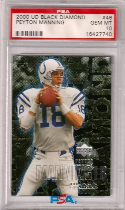 PSA 10 GEM MINT Peyton Manning 2000 Upper Deck Black Diamond football card for sale